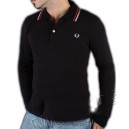 Polo manga larga Fred Perry classic fit Negro