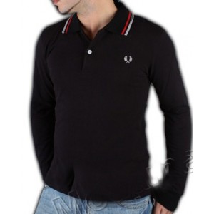 Polo manga larga Fred Perry classic fit Negro