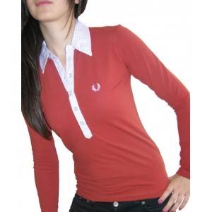 Polo manga larga Fred Perry classic fit sandia