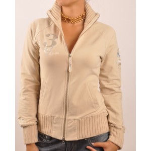 Cardigan  La Martina damas Polo Heritage. Blanco