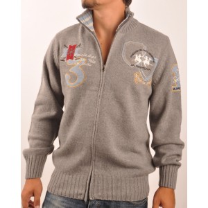 Cardigan Hombre La Martina les trois valley, gris